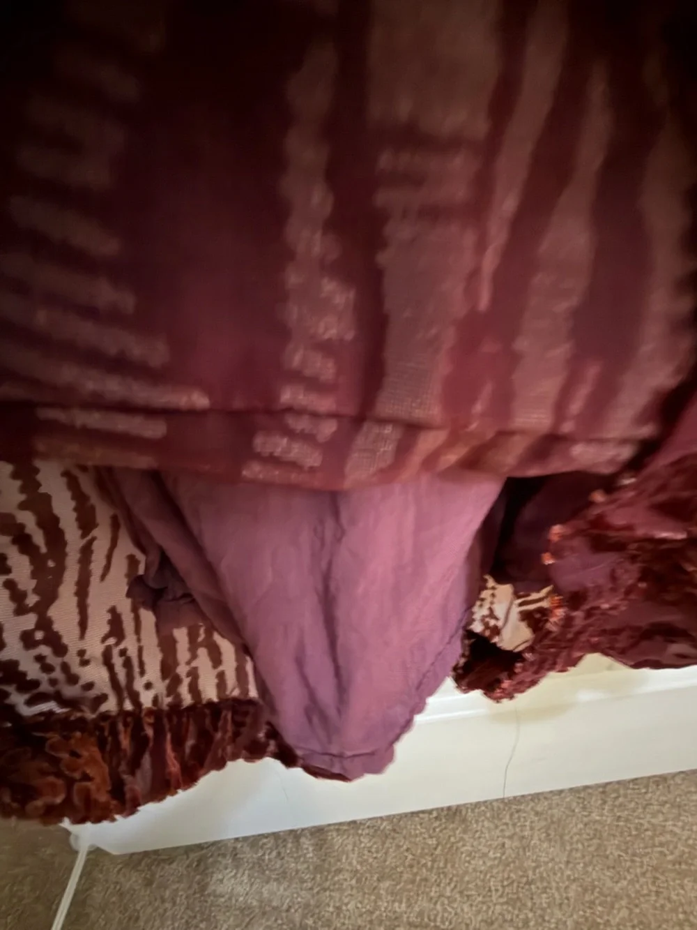 Anthropologie Somerset Jumpsuit Velvet Burnout Edition Sz Med Wide Leg Rust - Picture 16 of 17